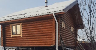 Баня из оцилиндрованного бревна под ключ в Лобне - от 132613 рублей